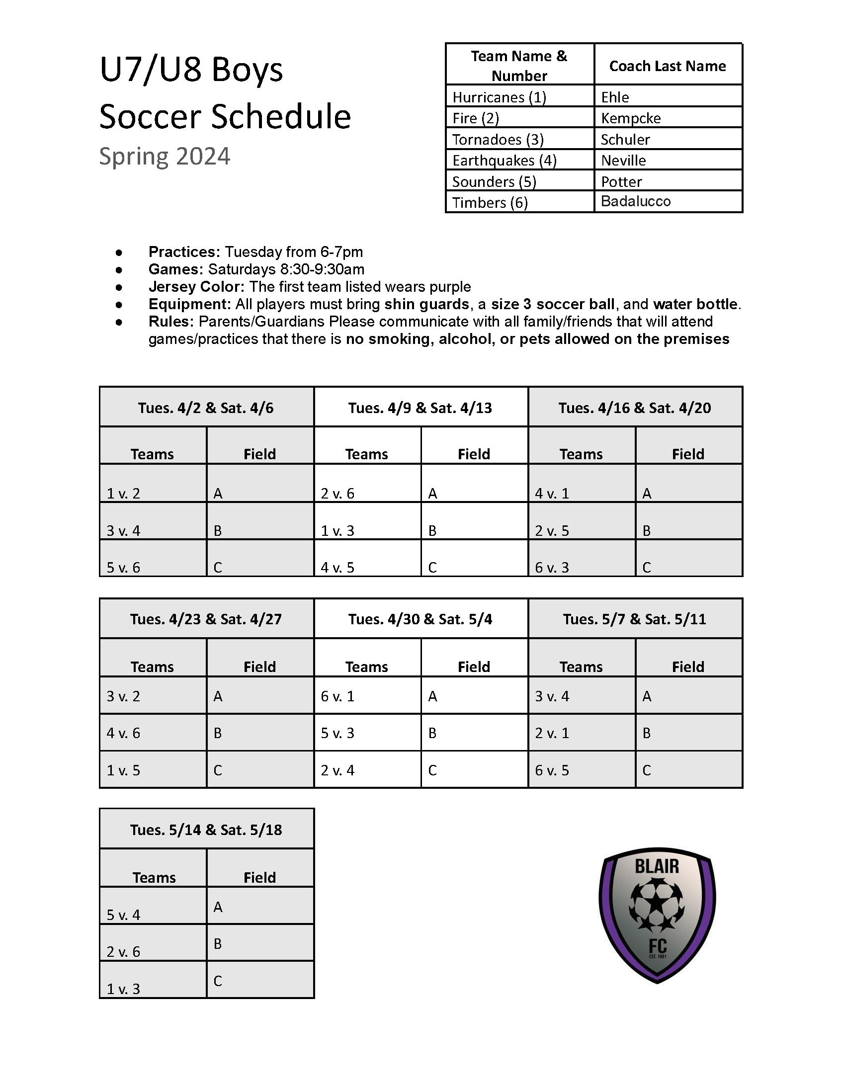 2024 FA U7_U8 Soccer Schedule